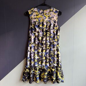 Peter Pilotto for Target Blue/yellow/black/white graphic printed dress Size XS